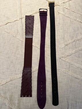 Women’s Purple Suede Waist Belt - Elegant Suede Accent
